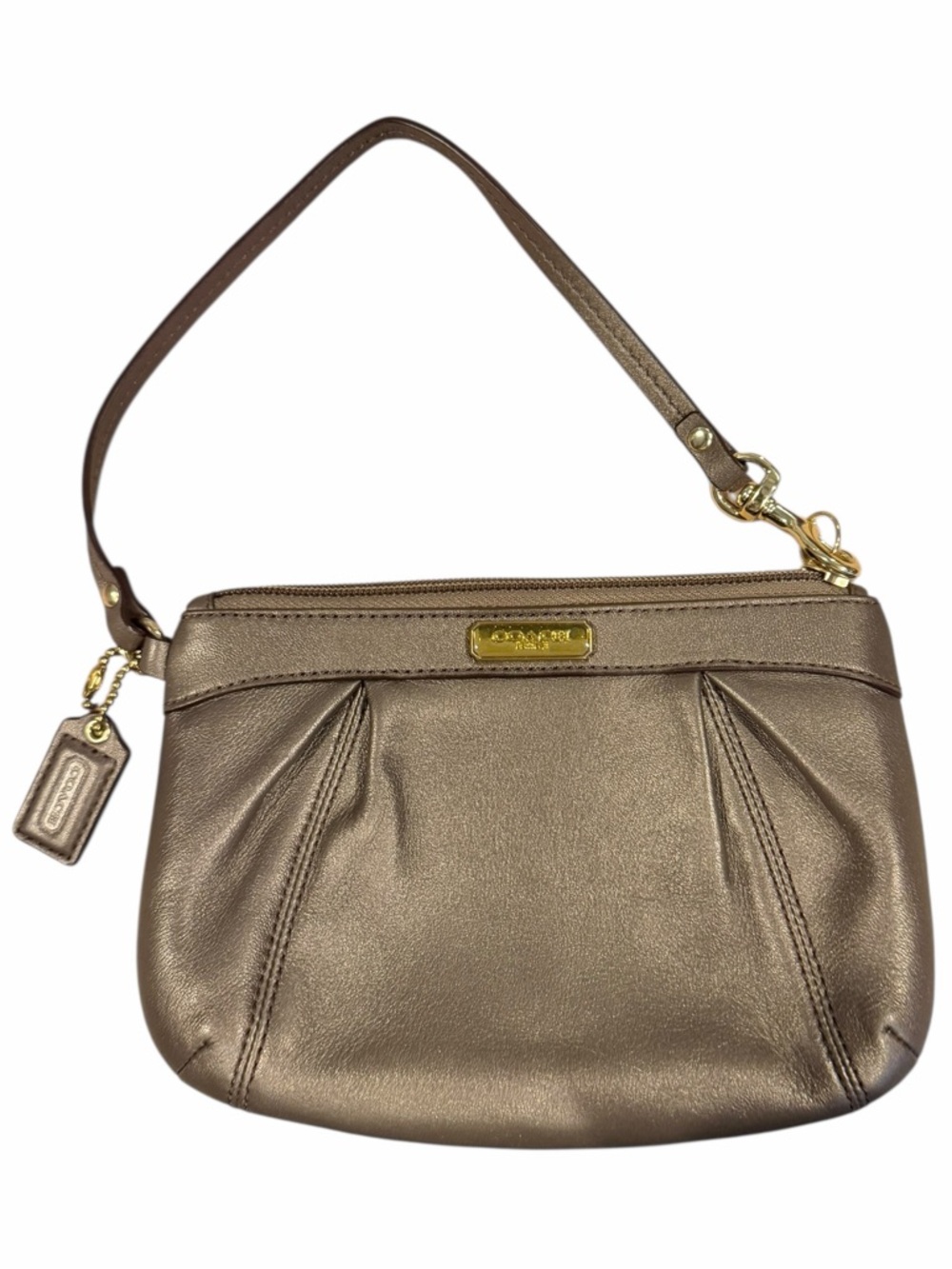 Coach Metallic Bronze Wristlet Shoulder Bag